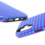 Phone Case — Blue & Purple Gingham Magnetic Impact-Resistant Case