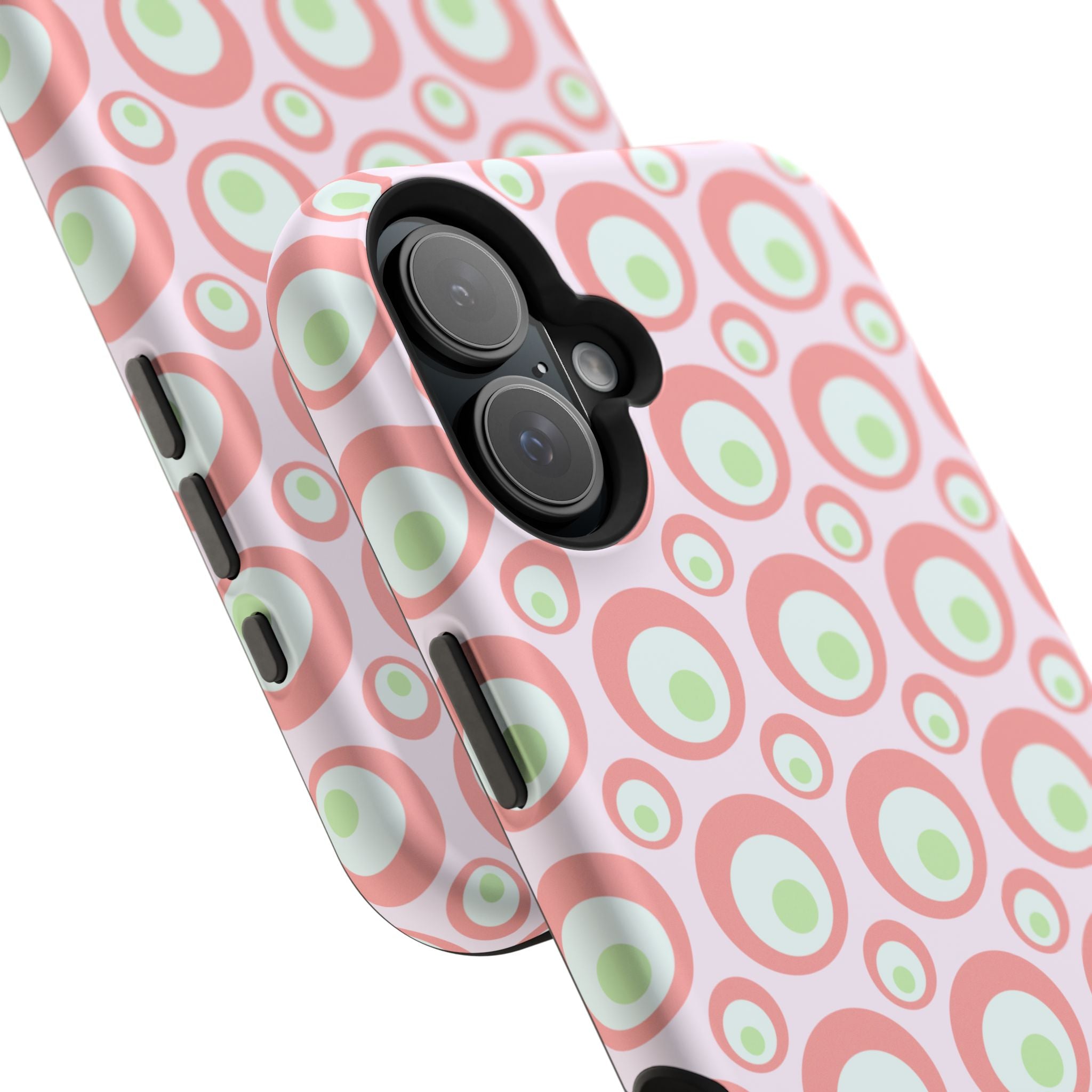 Pink Retro Circles Magnetic Impact-Resistant Phone Case