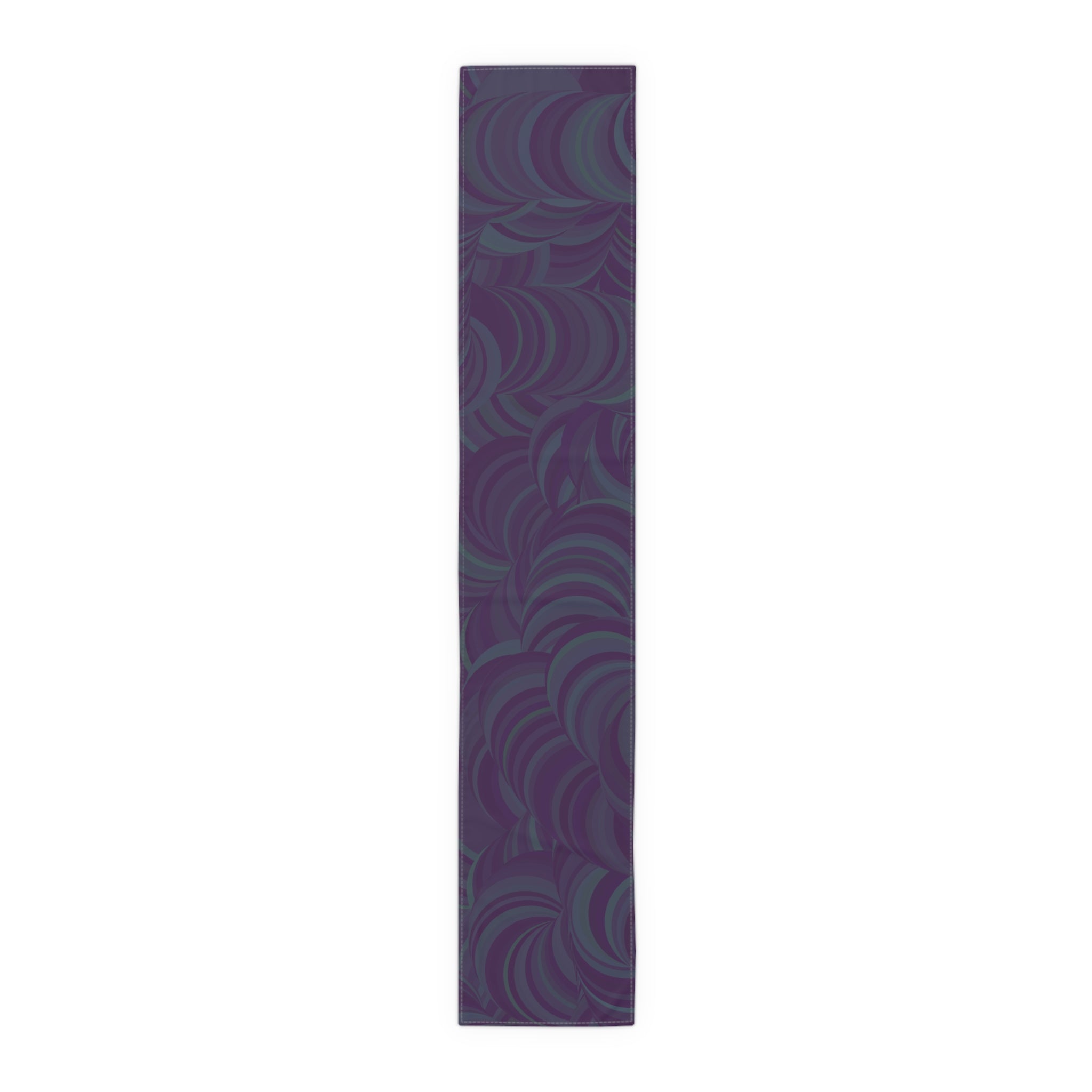 Purple Swirl Table Runner — Abstract Floral Pattern Dining Decor