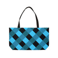 Blue Plaid Weekender Tote Bag — Checkered Travel & Beach Carryall
