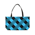 Blue Plaid Weekender Tote Bag — Checkered Travel & Beach Carryall