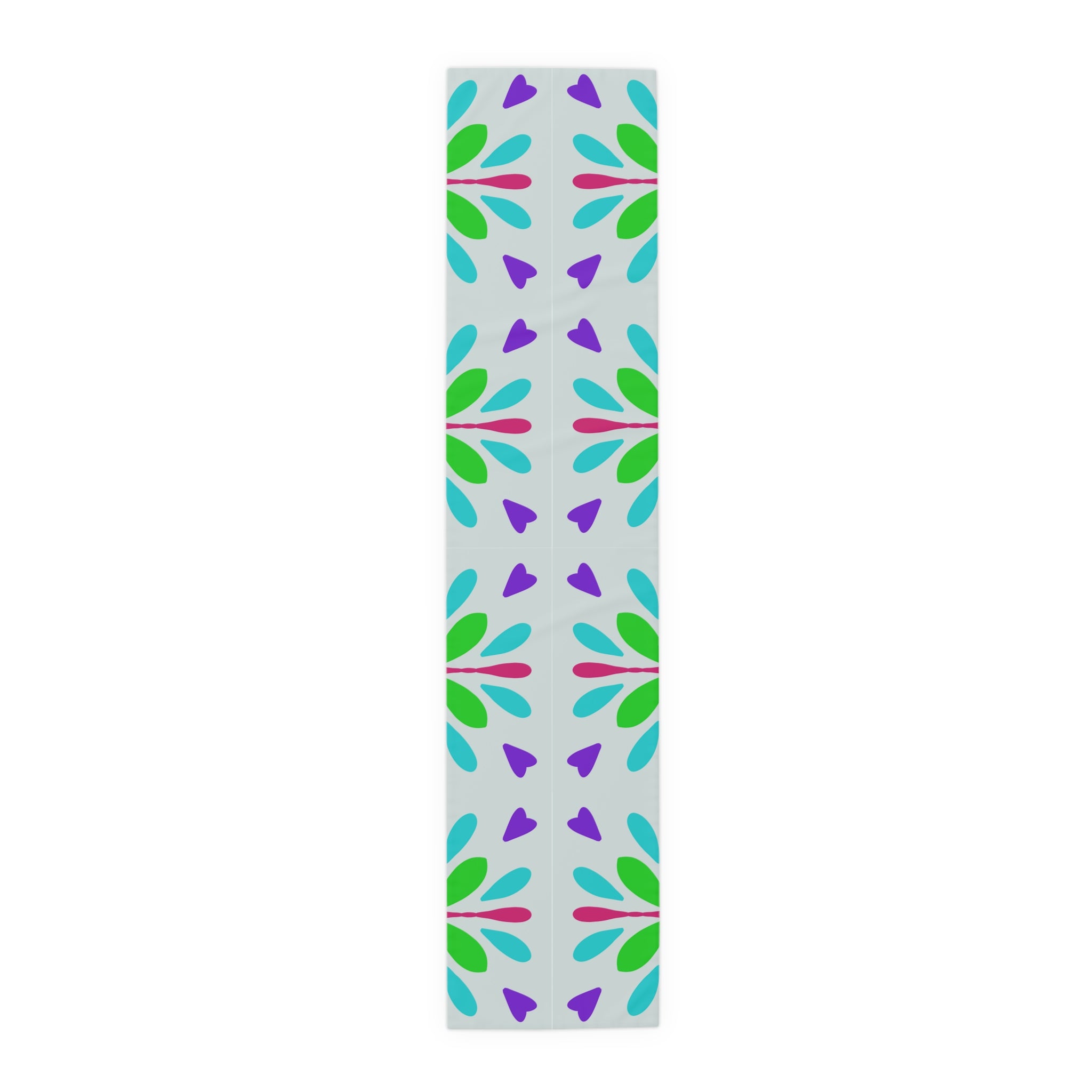 Floral Geometric Table Runner — Pastel Heart & Petal Pattern