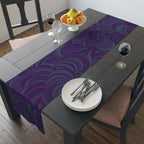 Purple Swirl Table Runner — Abstract Floral Pattern Dining Decor