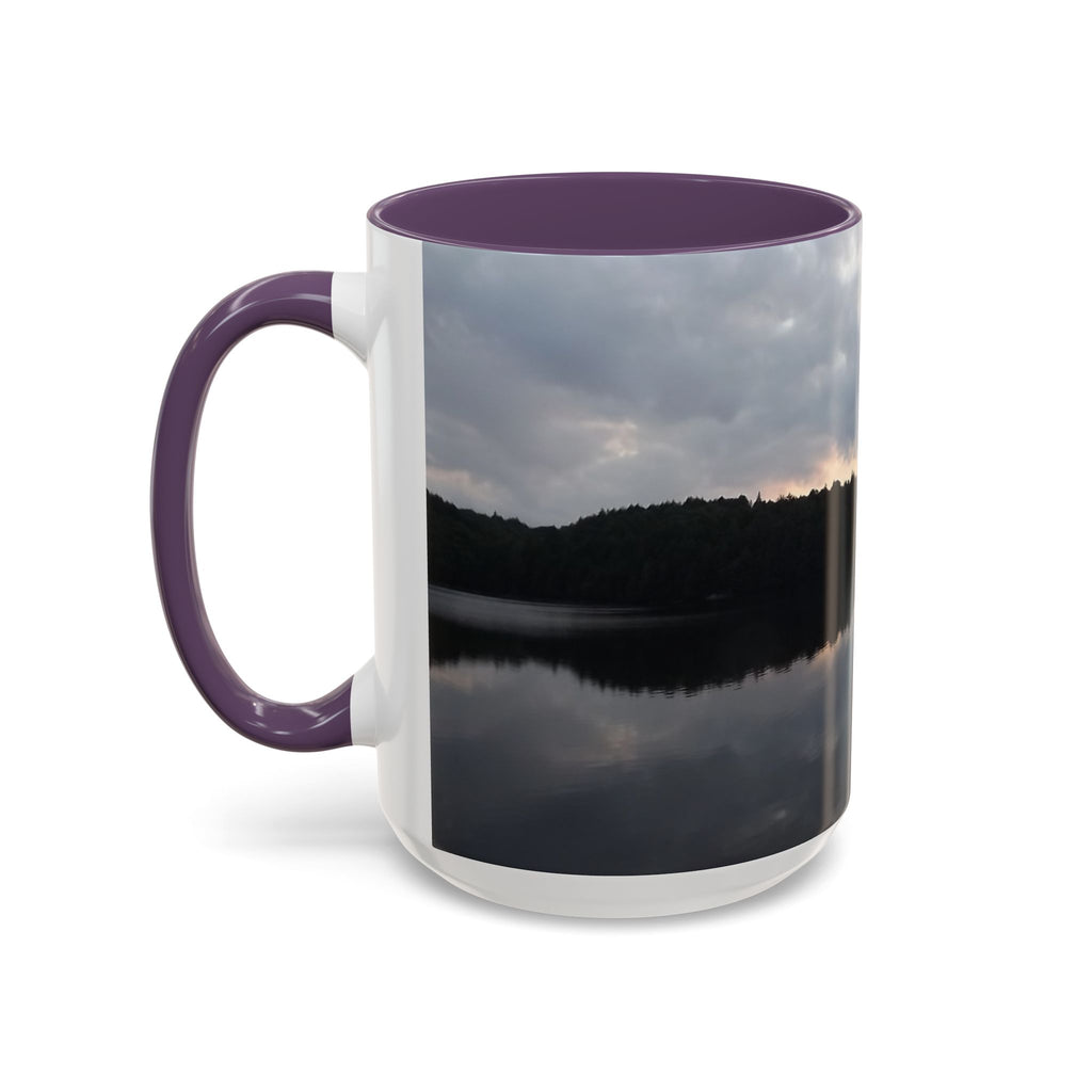 Lake Sunset Accent Coffee Mug — Scenic Reflection Photography 11/15oz