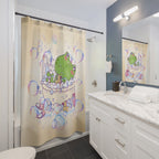 Cute Frog Bubble Bath Shower Curtain — Playful Bathroom Decor