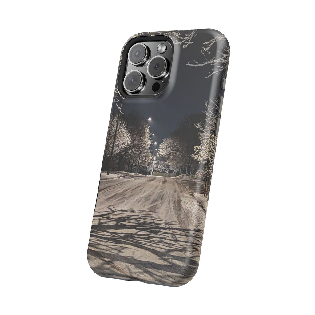 Winter Night Snow Road Magnetic Impact-Resistant Phone Case