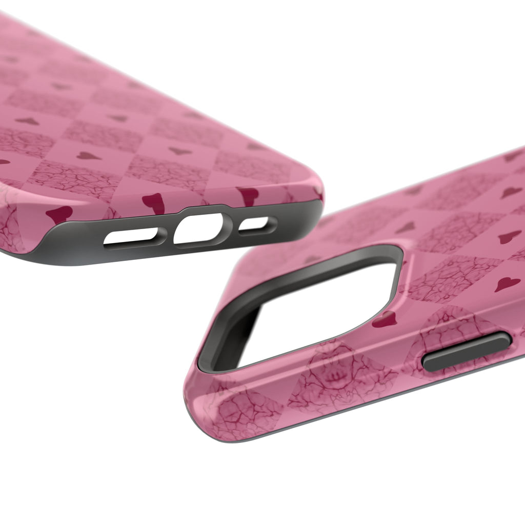 Pink Vintage Hearts Magnetic Impact-Resistant Phone Case