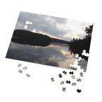 Lake Reflection Jigsaw Puzzle with Tin — Scenic Sunset Puzzle for Nature Lovers