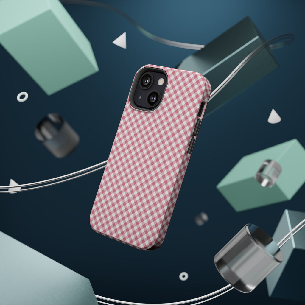 Pink Gingham Magnetic Impact-Resistant Phone Case