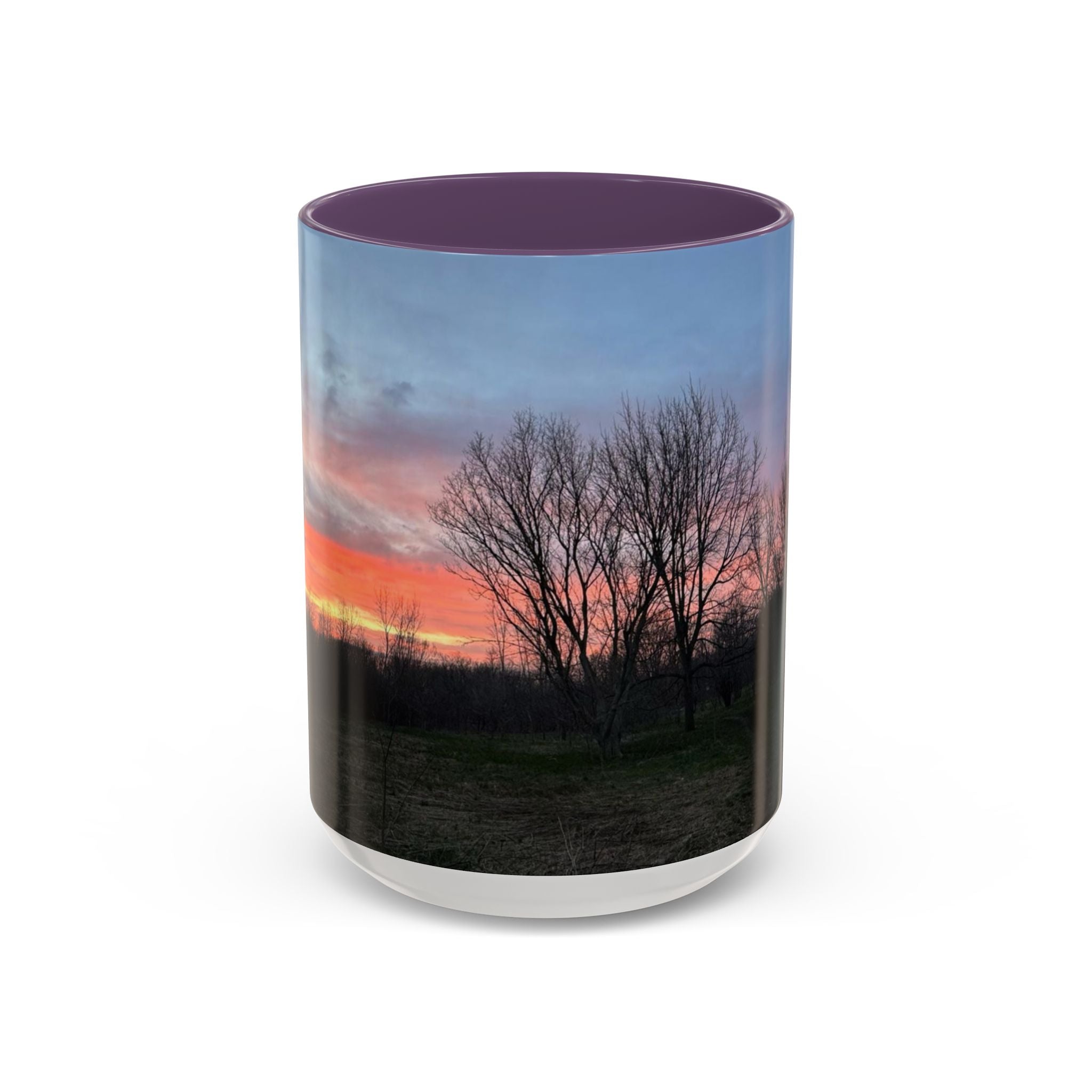 Sunset Silhouette In Derby, UK Coffee Mug — Scenic Tree Silhouette at Dusk (11/15oz)