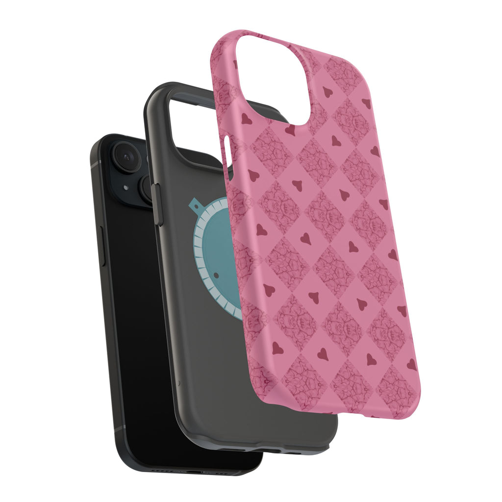 Pink Vintage Hearts Magnetic Impact-Resistant Phone Case