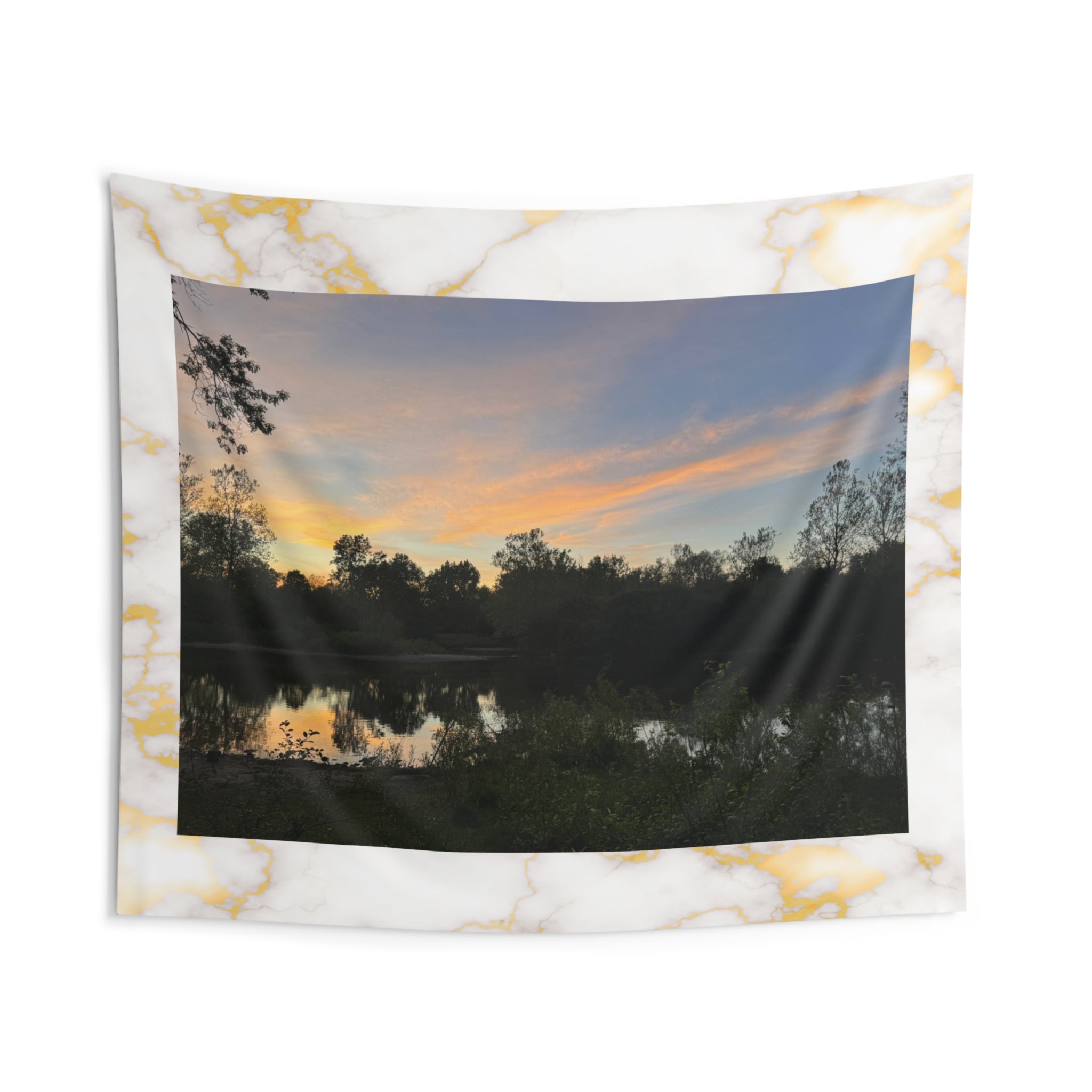 Dusk at the Lake Tapestry — Tranquil Nature Wall Hanging