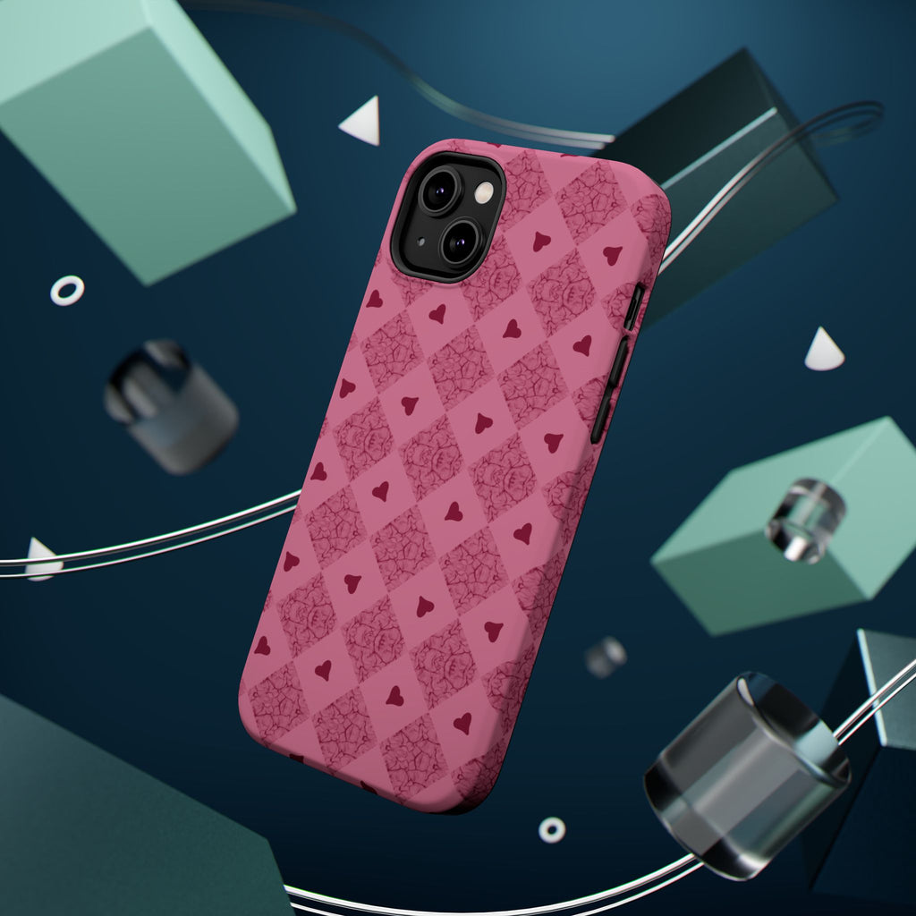 Pink Vintage Hearts Magnetic Impact-Resistant Phone Case