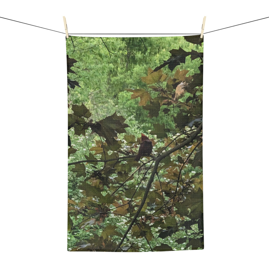 Forest Canopy Microfiber Tea Towel — Green Leaf Nature Print