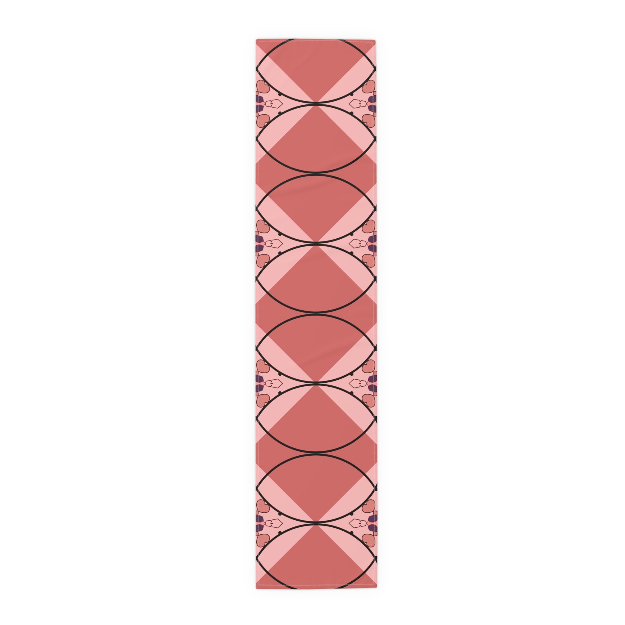 Pink Geometric Heart Table Runner