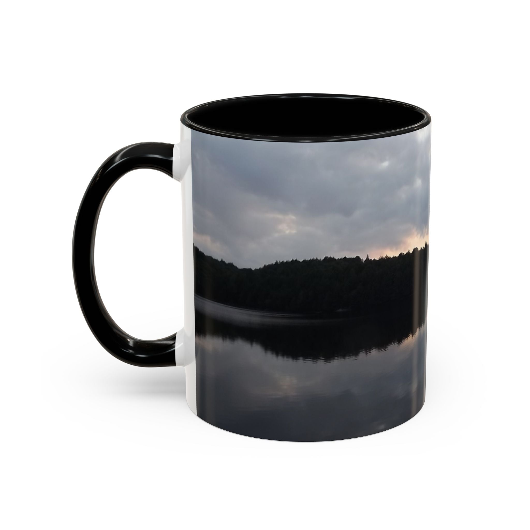 Lake Sunset Accent Coffee Mug — Scenic Reflection Photography 11/15oz