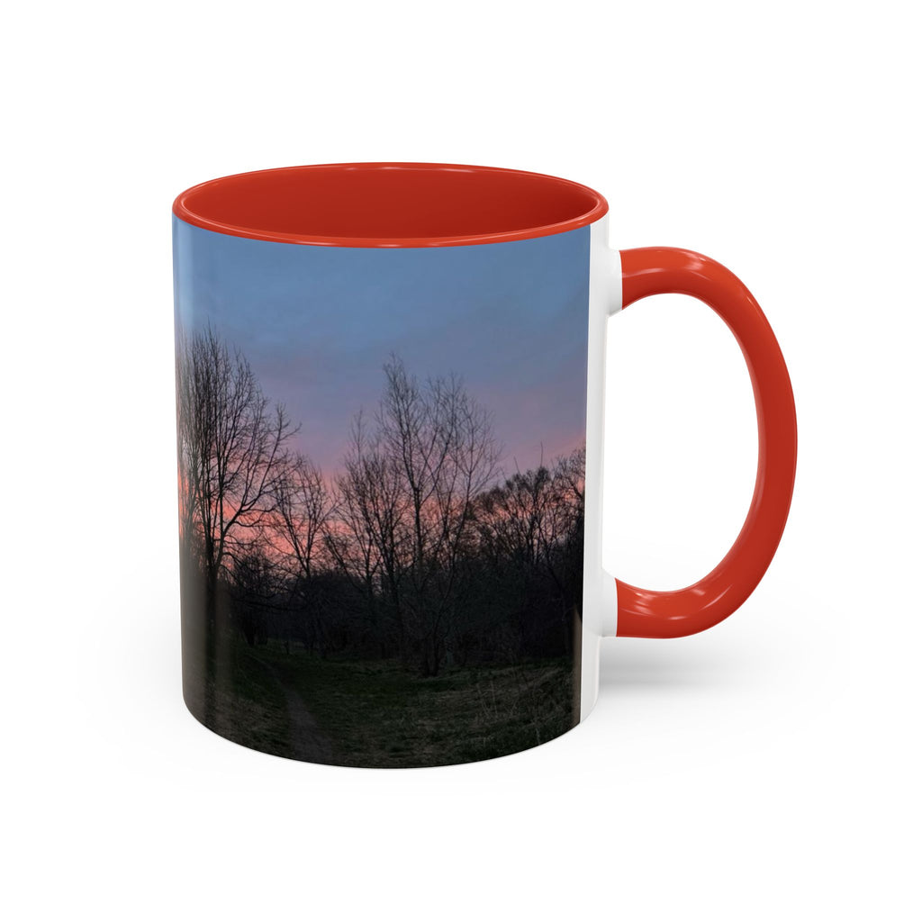 Sunset Silhouette In Derby, UK Coffee Mug — Scenic Tree Silhouette at Dusk (11/15oz)