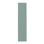 Diamond Check Table Runner — Retro Teal & Mustard Geometric Dining Decor