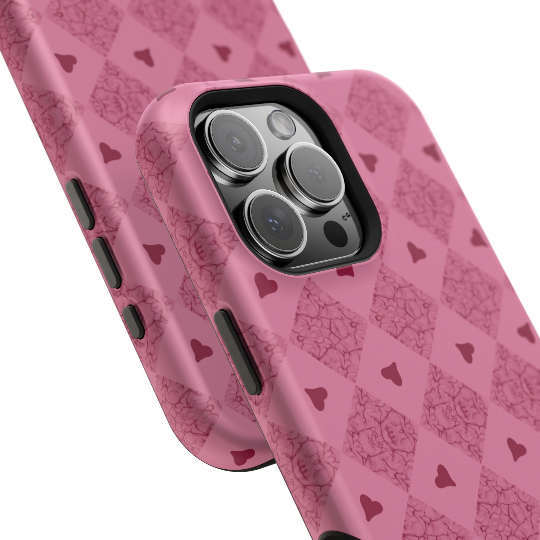 Pink Vintage Hearts Magnetic Impact-Resistant Phone Case