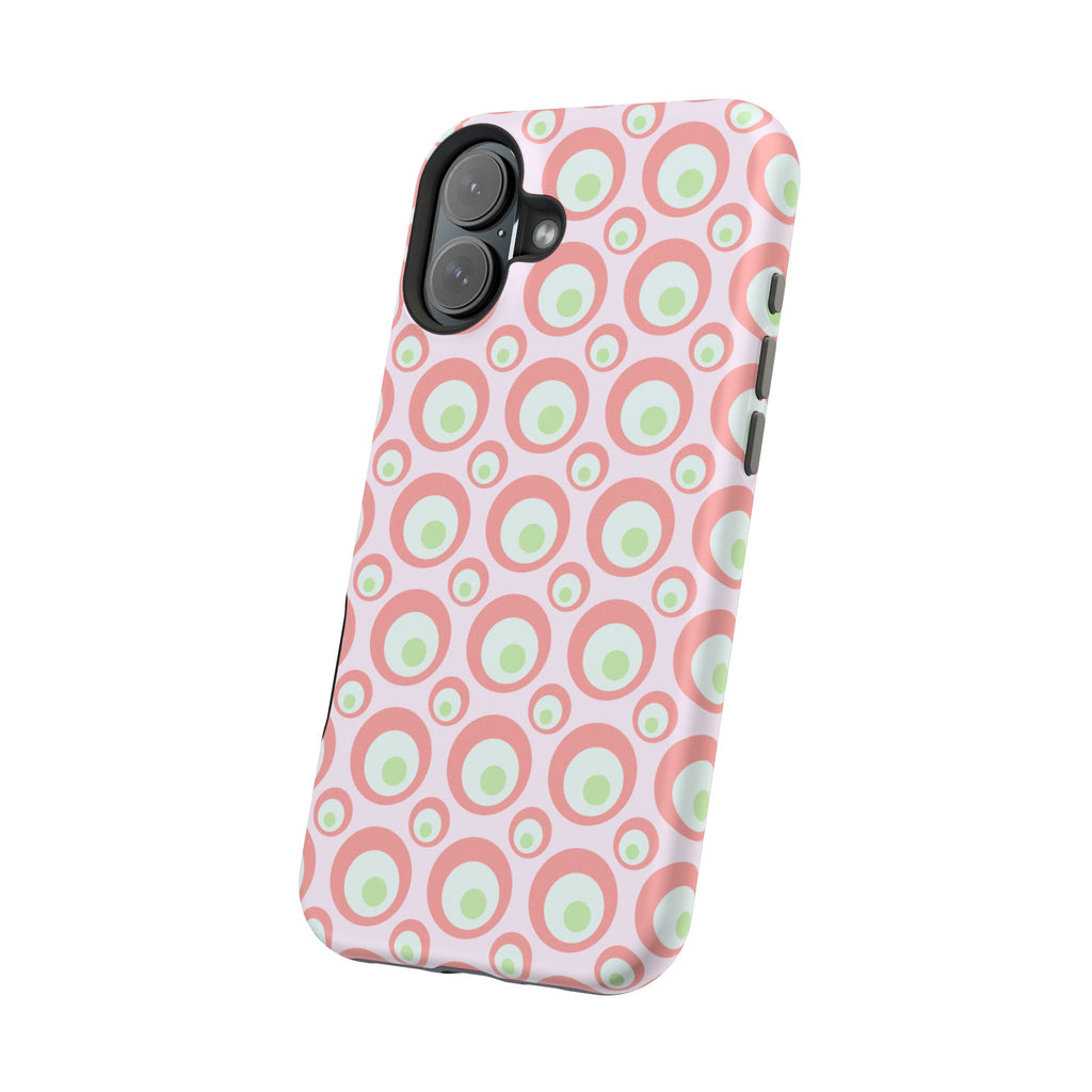 Pink Retro Circles Magnetic Impact-Resistant Phone Case