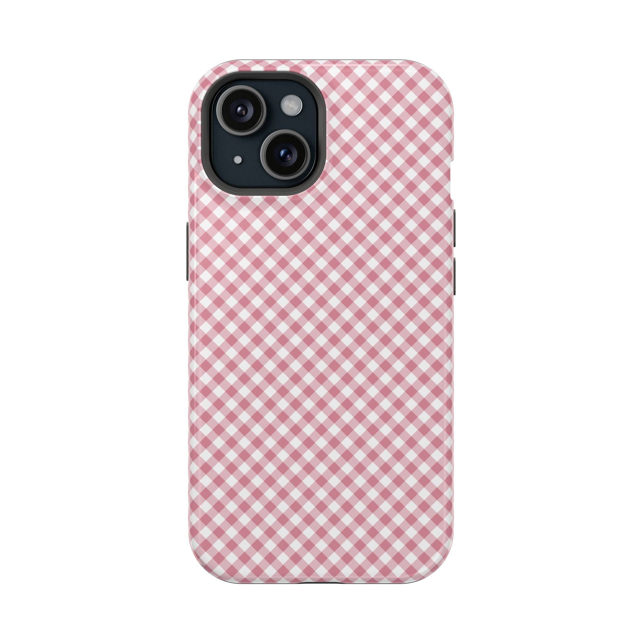 Pink Gingham Magnetic Impact-Resistant Phone Case