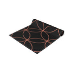 Geometric Rose Gold Circle Table Runner — Modern Black Cotton-Poly Decor