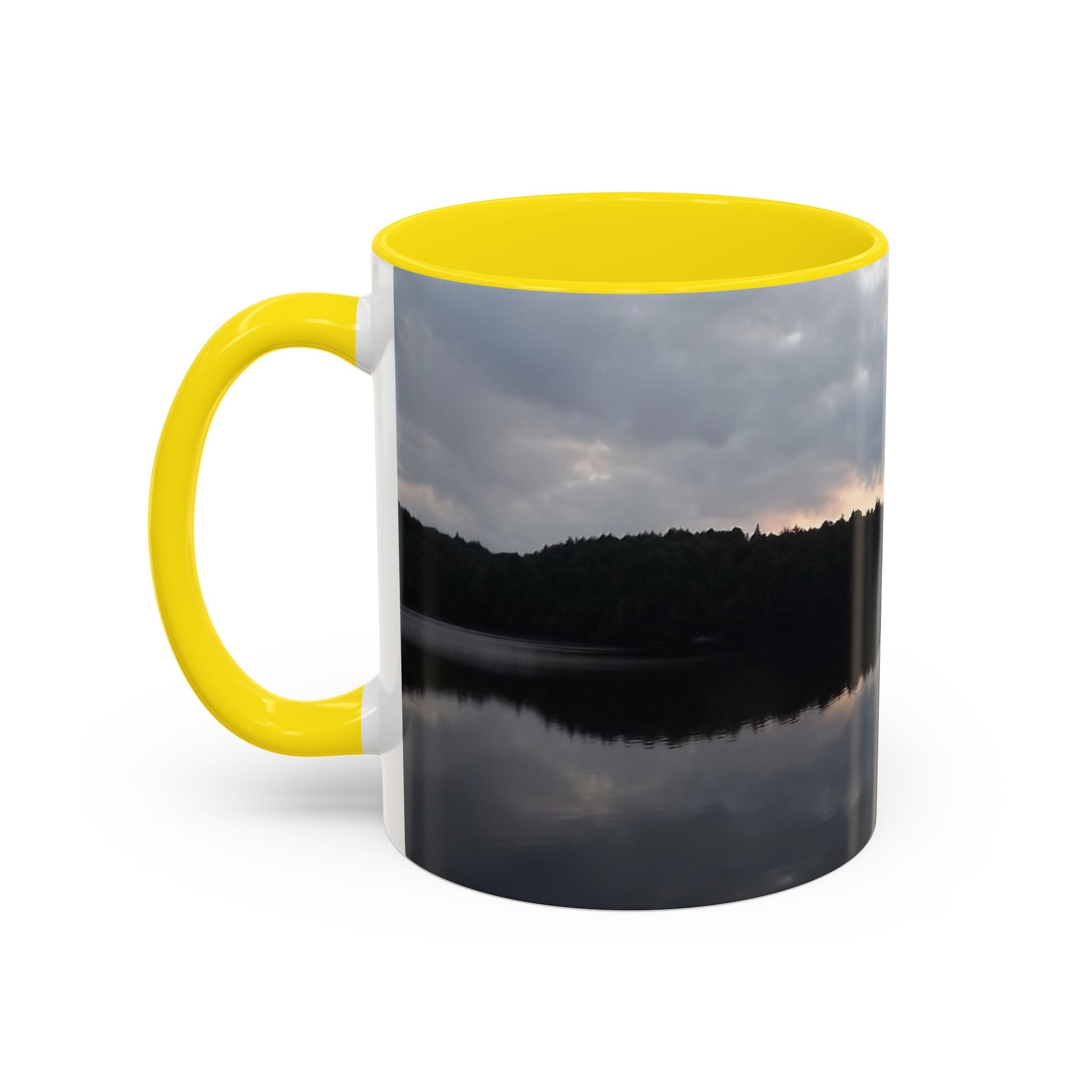 Lake Sunset Accent Coffee Mug — Scenic Reflection Photography 11/15oz