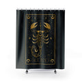 Scorpio Zodiac Shower Curtain — Gold Scorpion Astrology Bathroom Decor