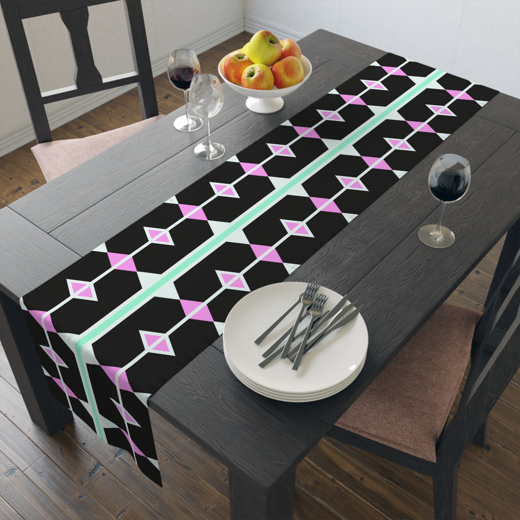 Geometric Pastel Diamond Table Runner