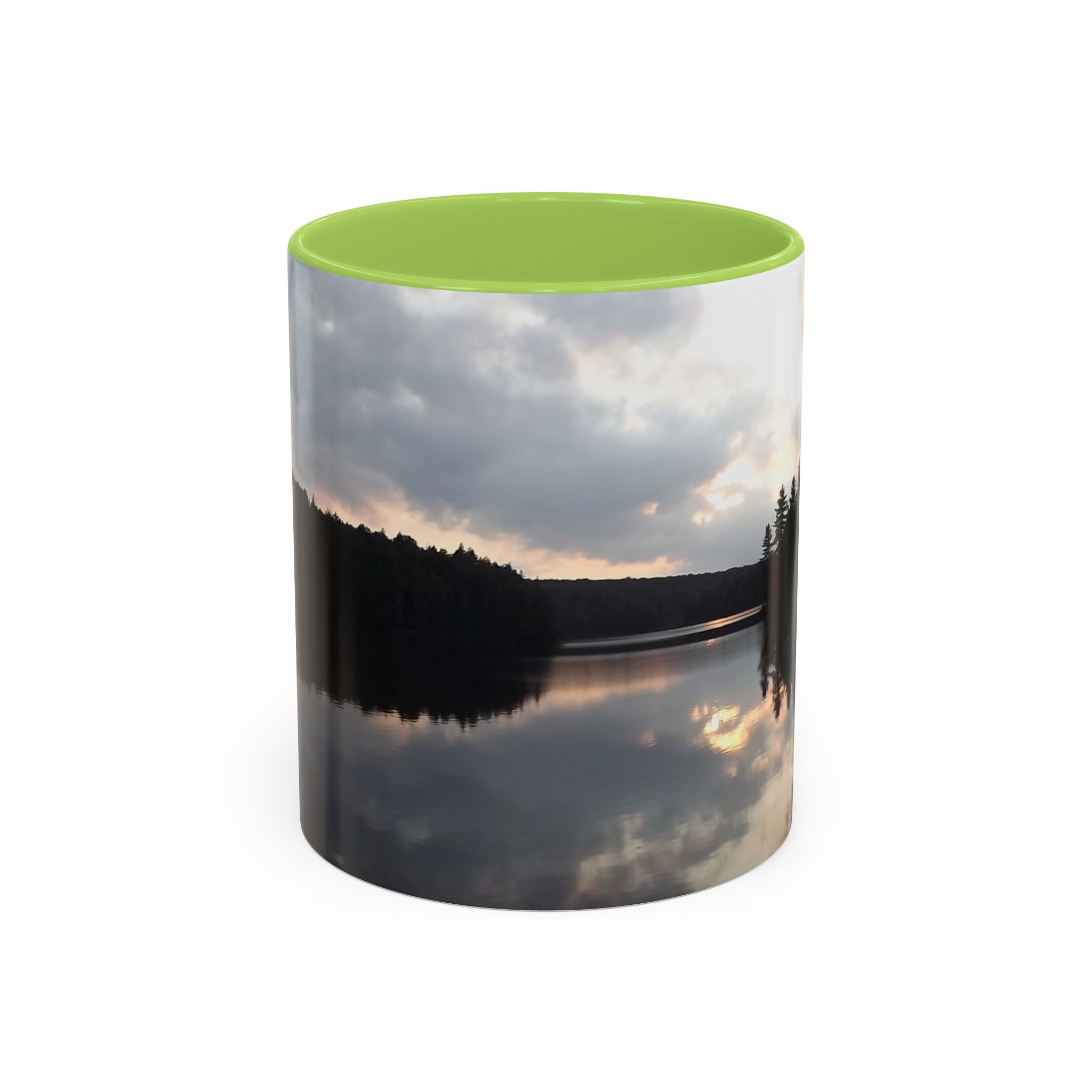 Lake Sunset Accent Coffee Mug — Scenic Reflection Photography 11/15oz