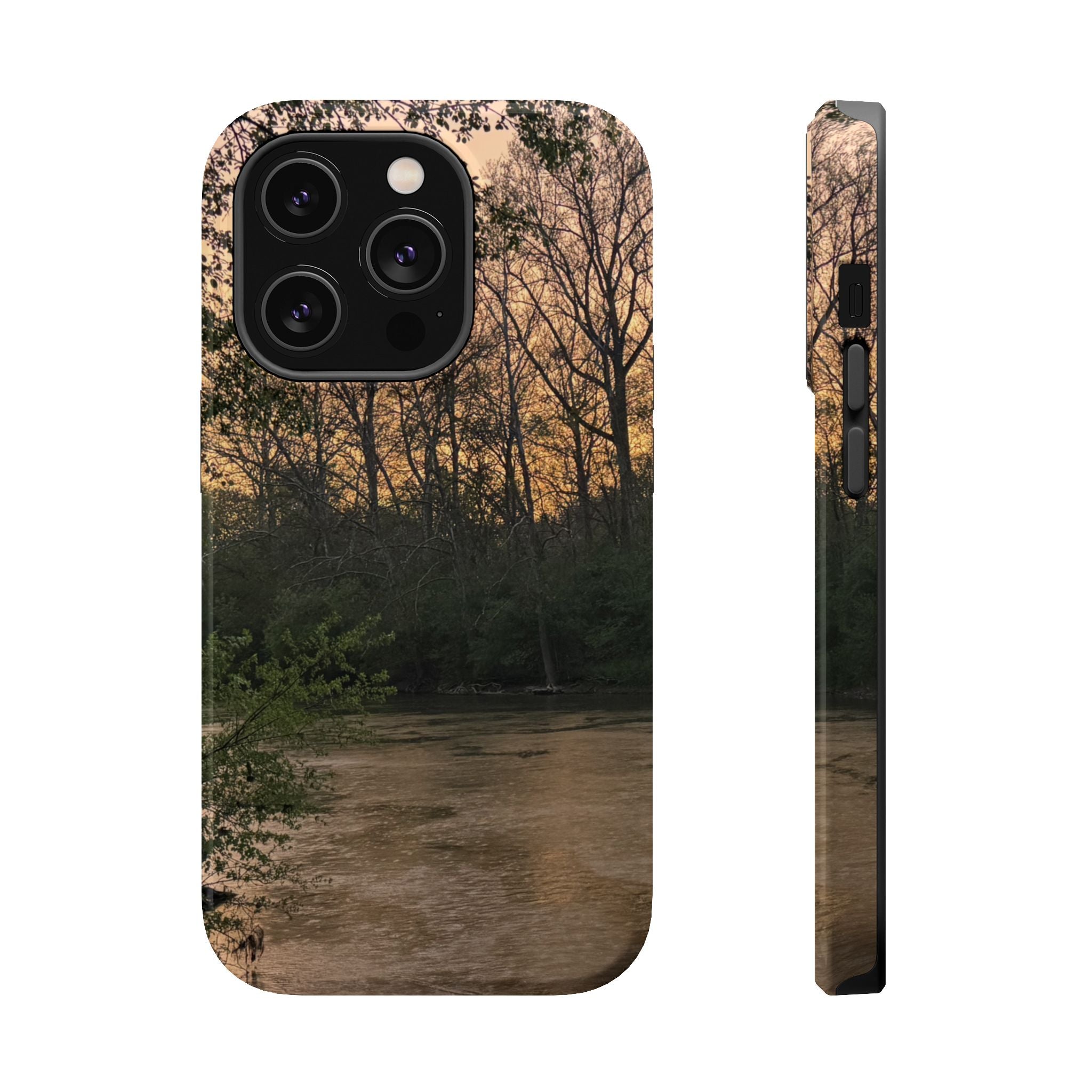Nature River Sunset Phone Case — Magnetic Impact‑Resistant
