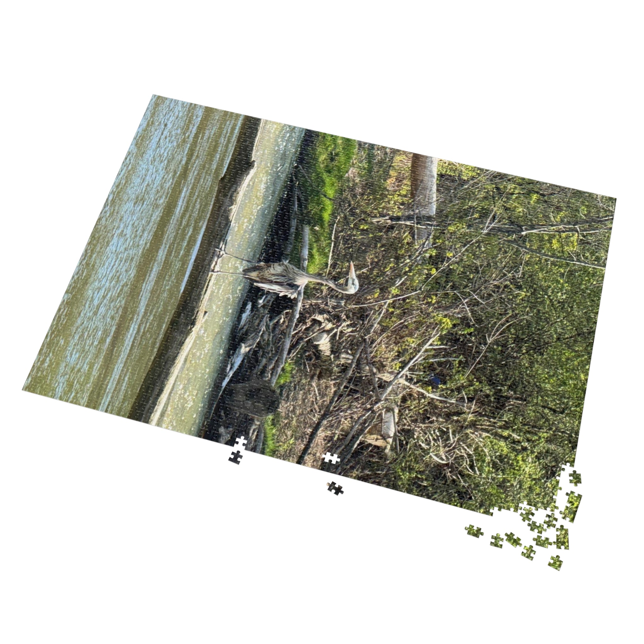 Heron Shoreline Jigsaw Puzzle with Tin – Nature Wildlife Puzzle