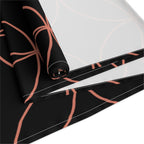 Geometric Rose Gold Circle Table Runner — Modern Black Cotton-Poly Decor