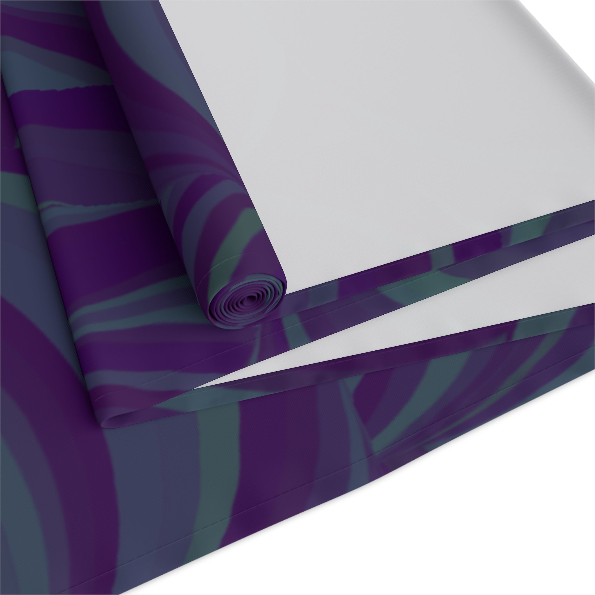 Purple Swirl Table Runner — Abstract Floral Pattern Dining Decor