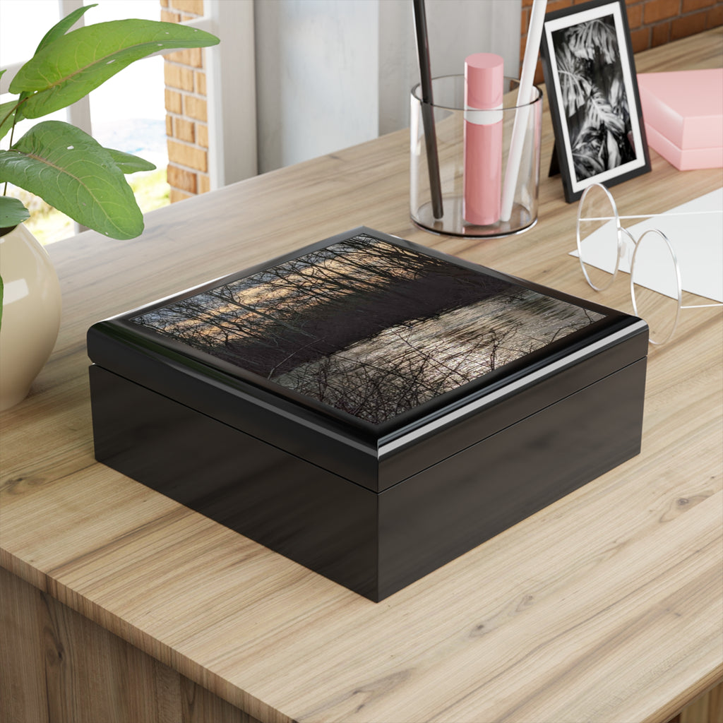 River Reflection Jewelry Box — Tranquil Woodland Keepsake Box