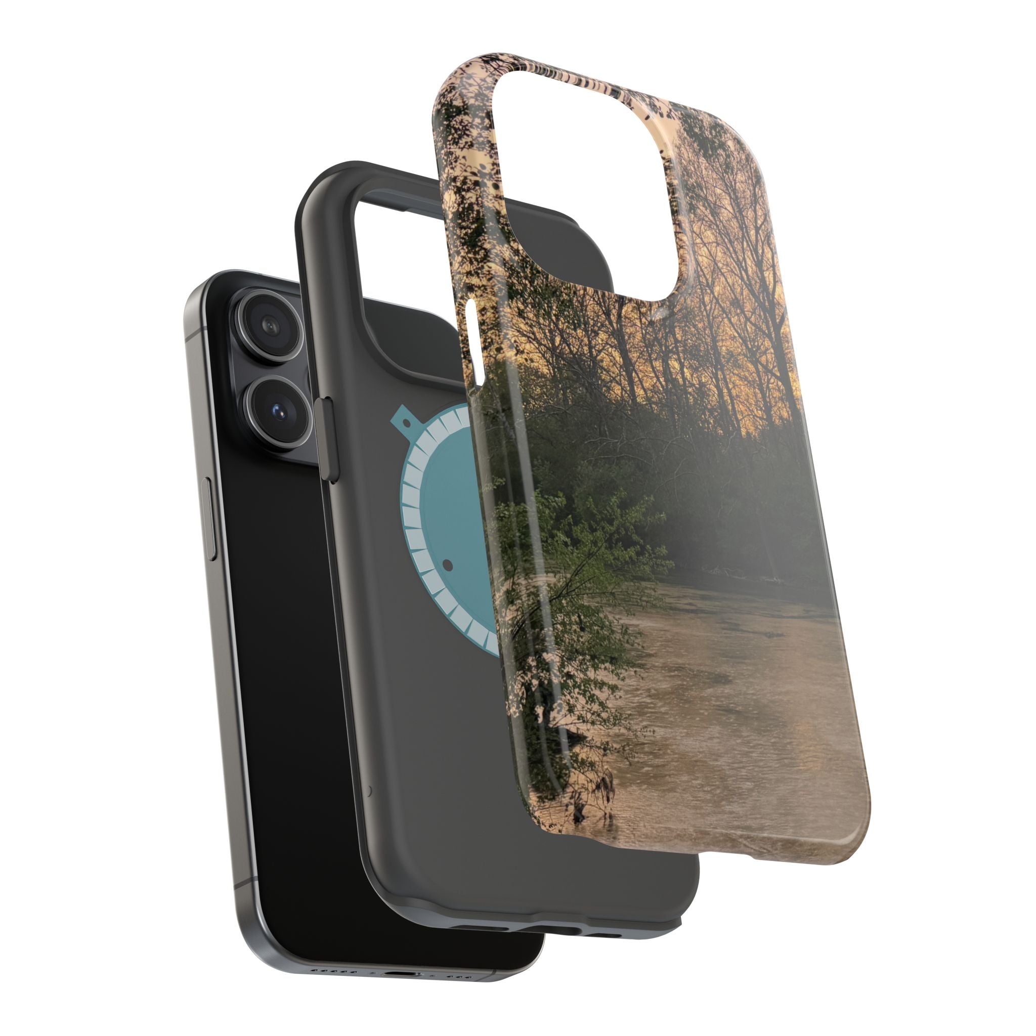 Nature River Sunset Phone Case — Magnetic Impact‑Resistant