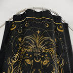 Leo Zodiac Lion Shower Curtain — Gold Astrological Bathroom Decor