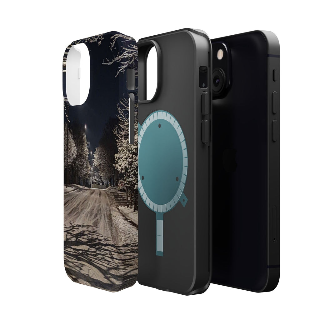 Winter Night Snow Road Magnetic Impact-Resistant Phone Case