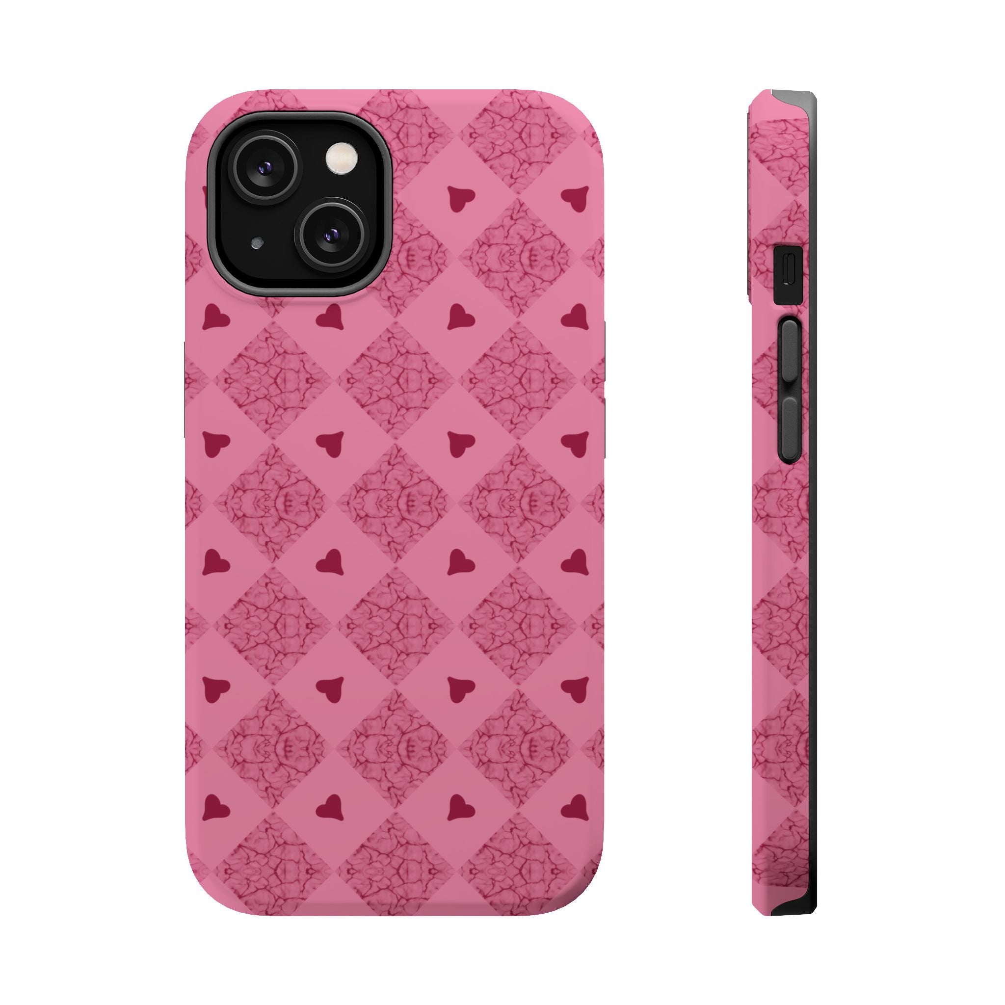 Pink Vintage Hearts Magnetic Impact-Resistant Phone Case