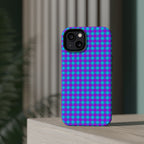Phone Case — Blue & Purple Gingham Magnetic Impact-Resistant Case