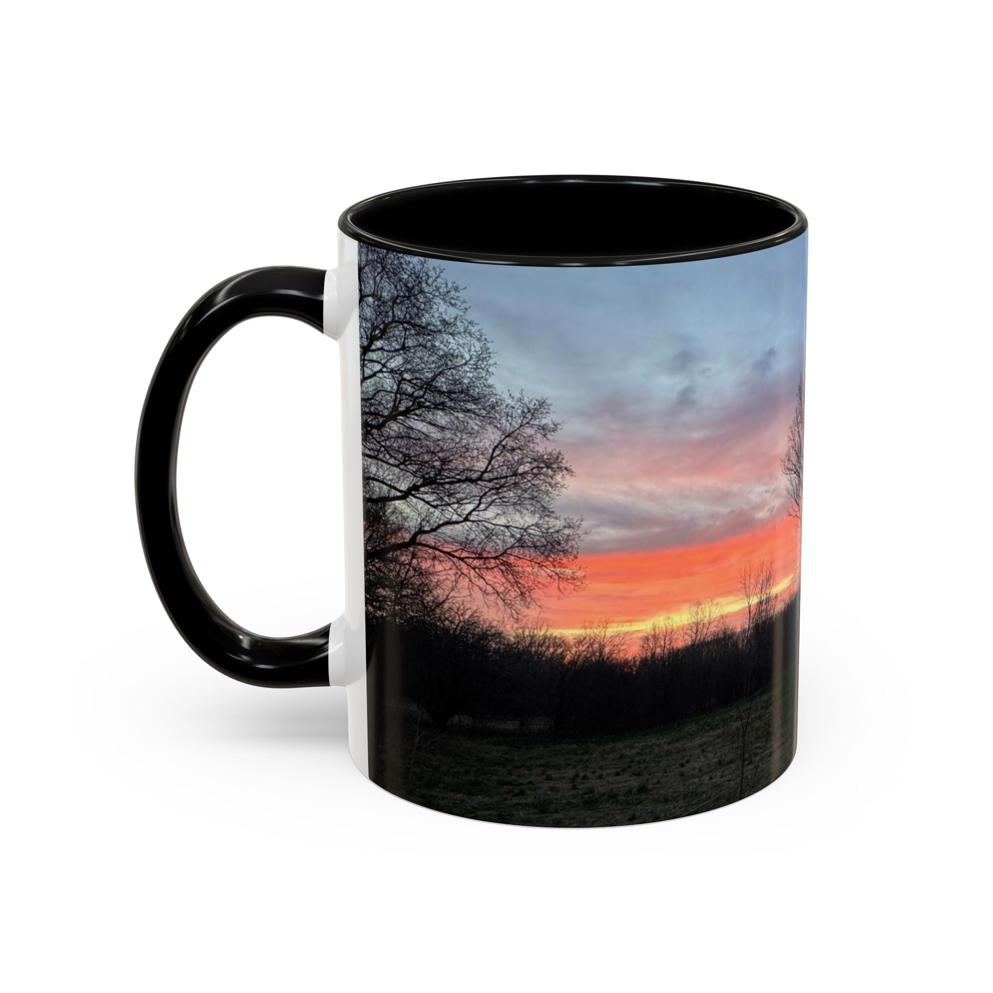 Sunset Silhouette In Derby, UK Coffee Mug — Scenic Tree Silhouette at Dusk (11/15oz)