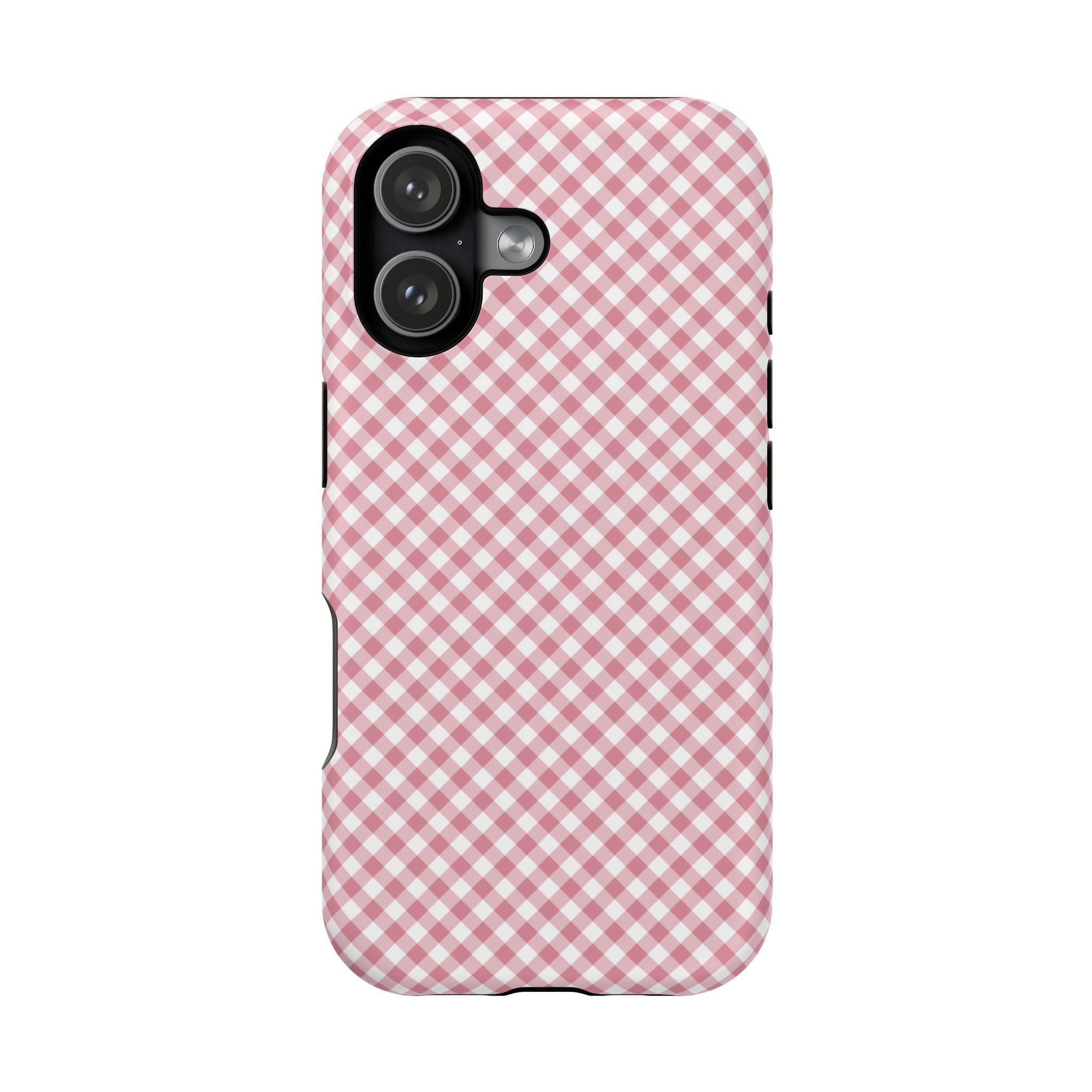 Pink Gingham Magnetic Impact-Resistant Phone Case