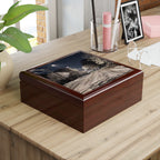 Snowy Night Jewelry Box — Winter Street Scene Keepsake Box