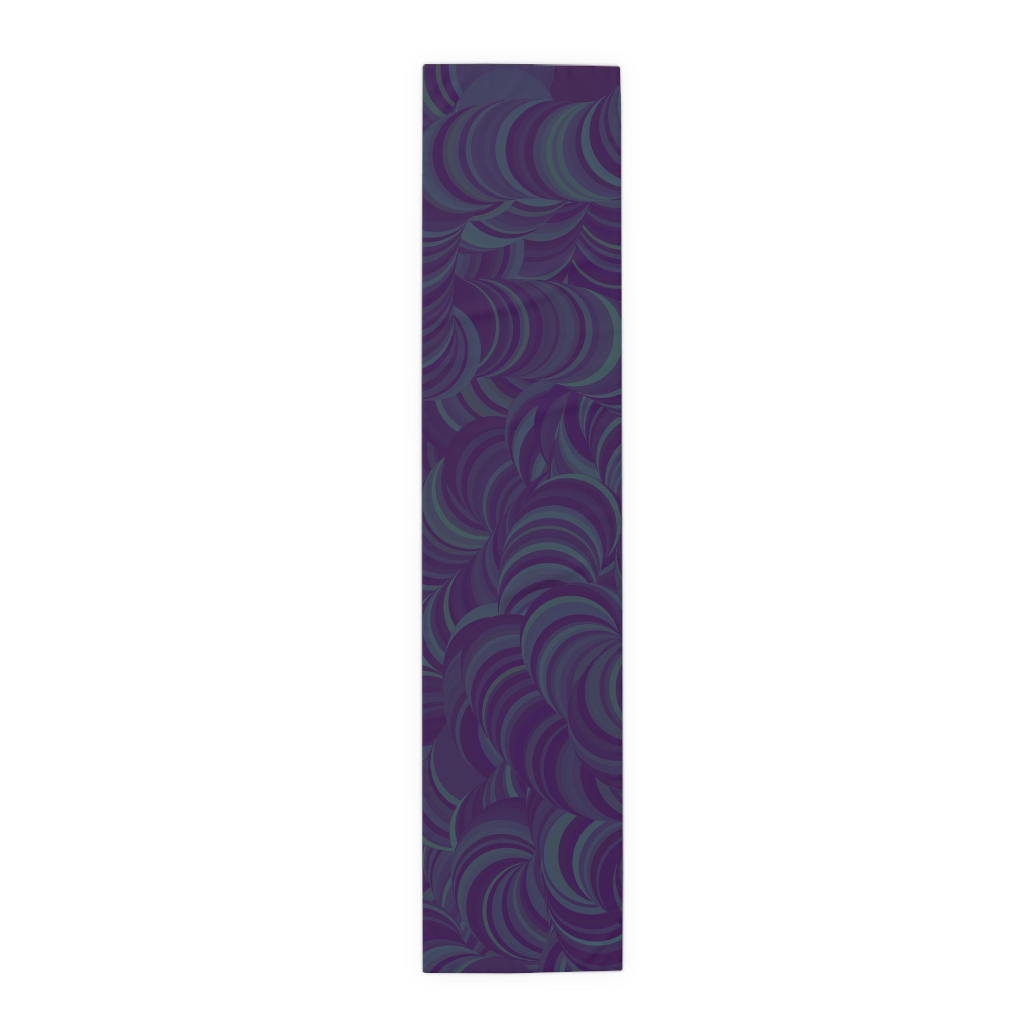 Purple Swirl Table Runner — Abstract Floral Pattern Dining Decor