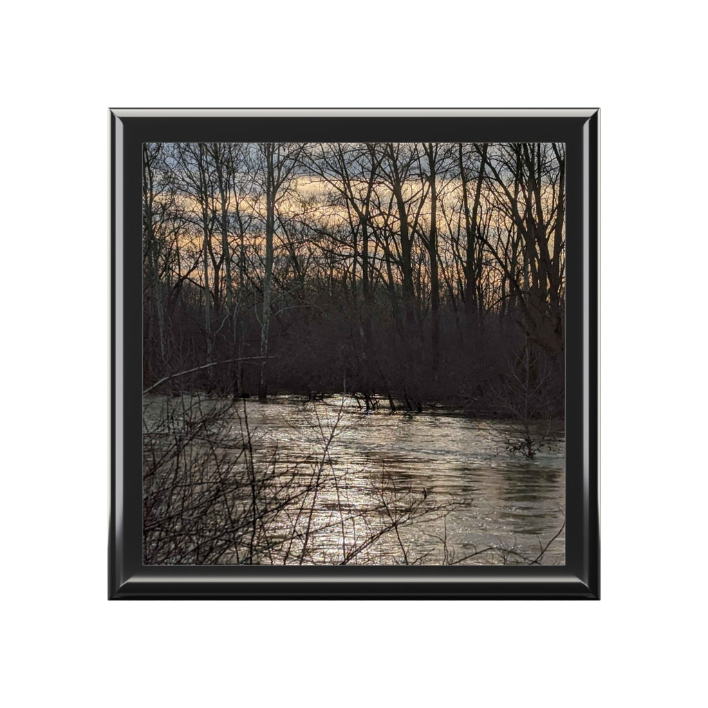 River Reflection Jewelry Box — Tranquil Woodland Keepsake Box