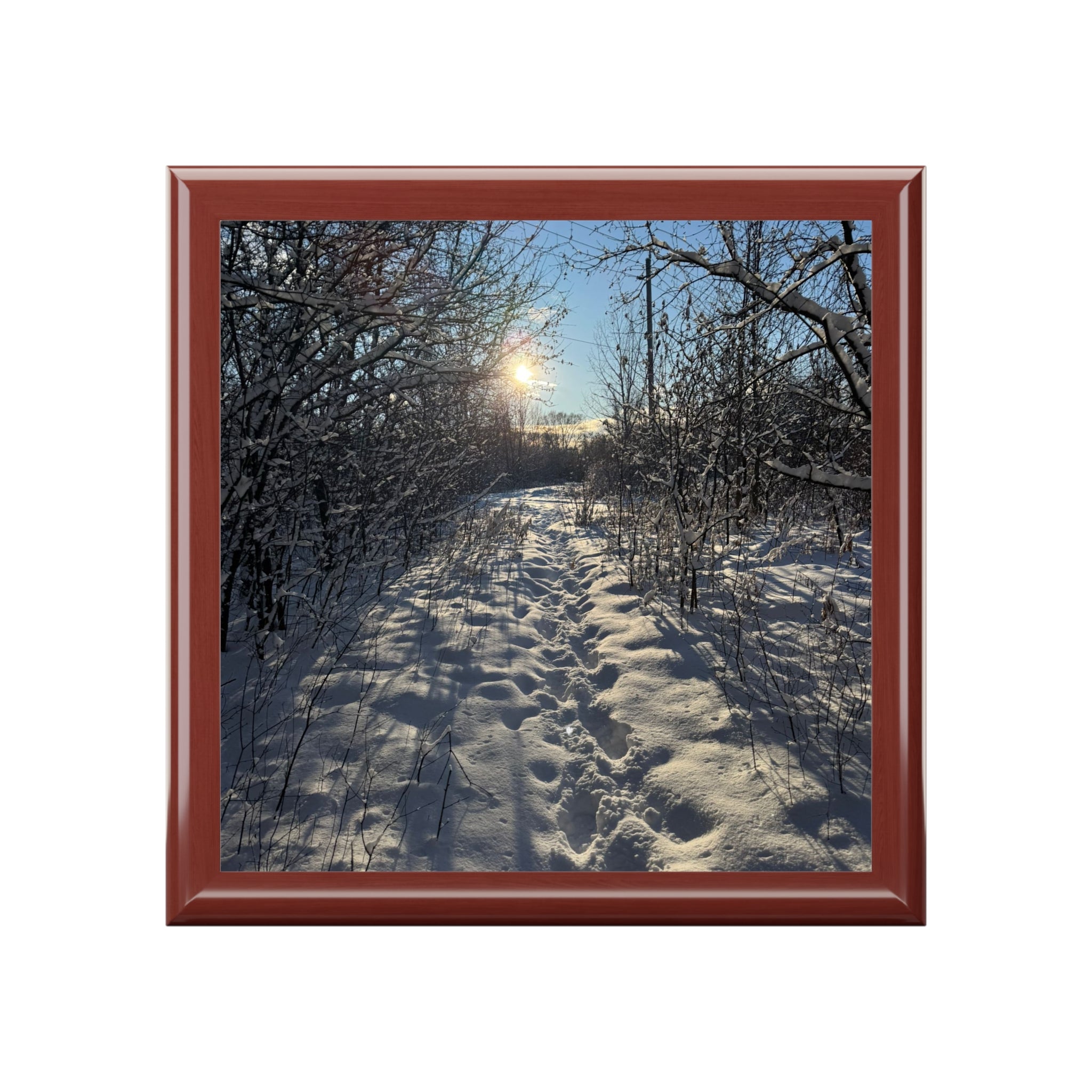 Winter Sun Snow Path Jewelry Box