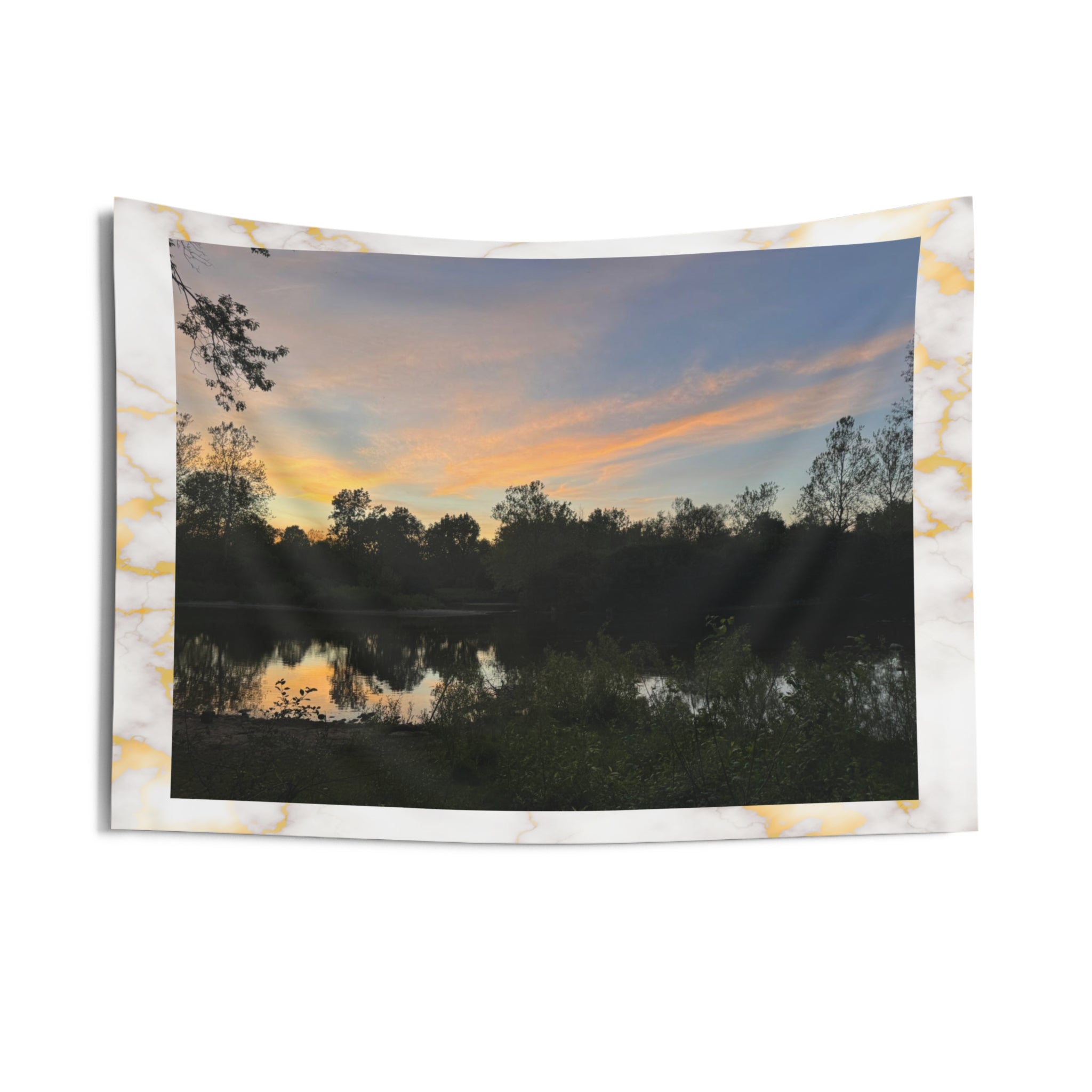 Dusk at the Lake Tapestry — Tranquil Nature Wall Hanging