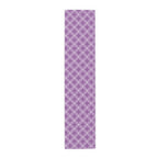 Purple Geometric Table Runner – Modern Circle Pattern Dining Decor