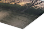 Glass Cutting Board - Tranquil River Sunset Landscape Decorative Cutting Board