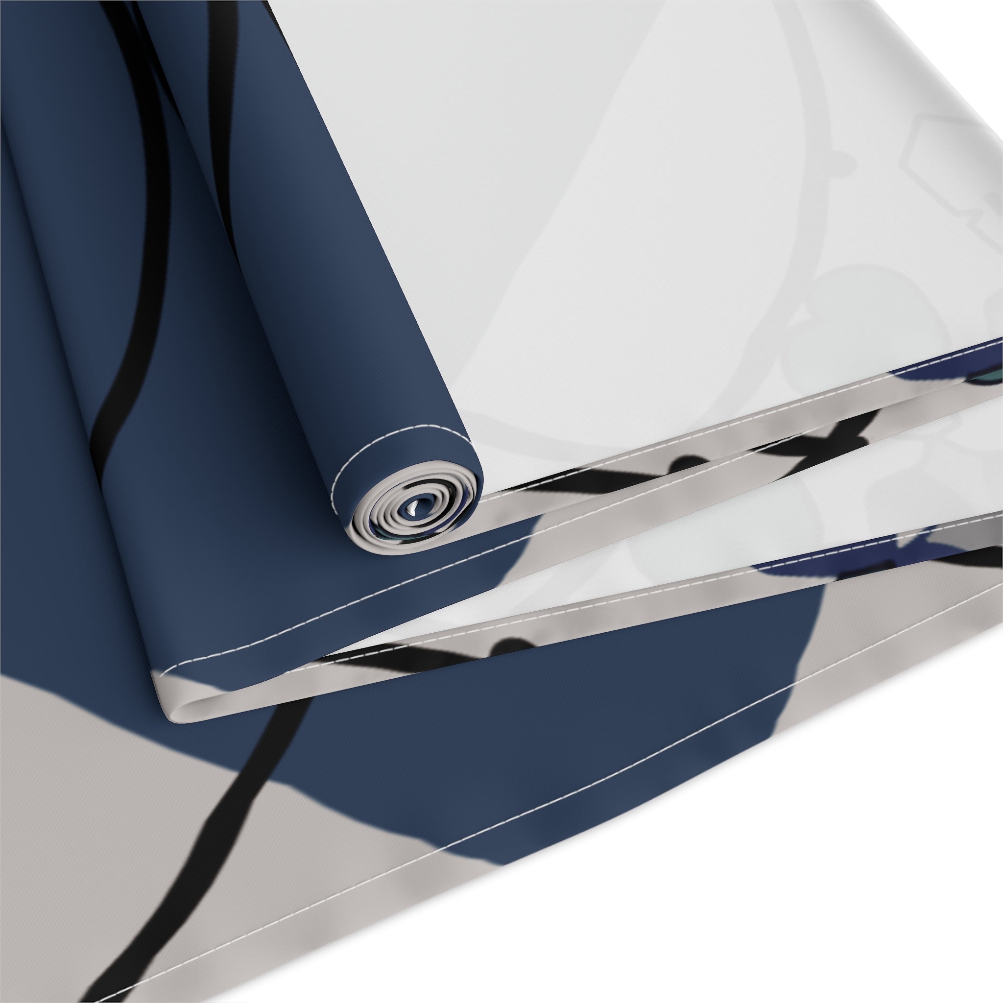 Geometric Navy Tile Table Runner